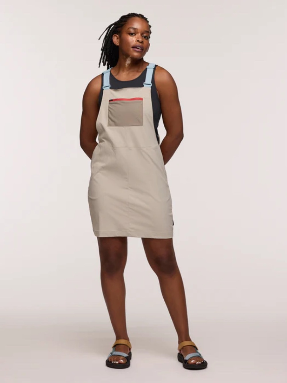 COTOPAXI Tolima sz XS lightweight overall bib dress in Pebbles beige